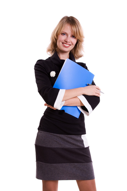 Business woman with files. - 写真・画像