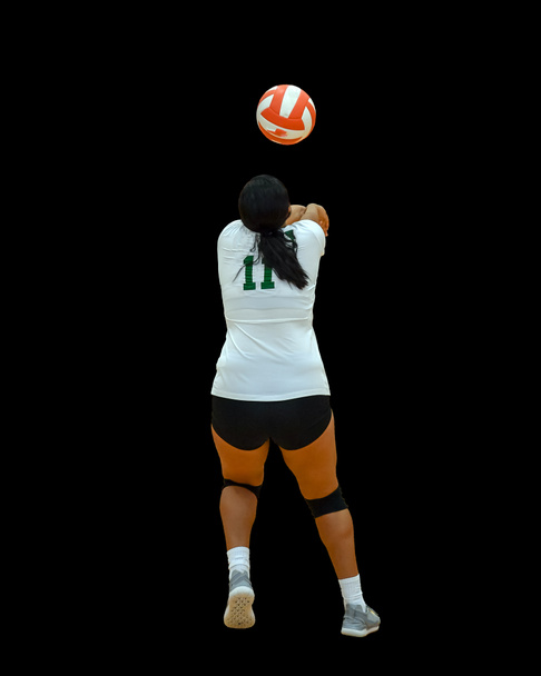 Young girl making amazing plays during a volleyball game - Photo, Image