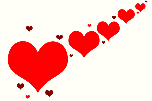 Red hearts on a white background - Photo, Image