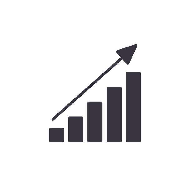 Зростаючий значок графа, Вектор виділив просту бізнес-ілюстрацію графа зростання. Концепція успіху
. - Вектор, зображення