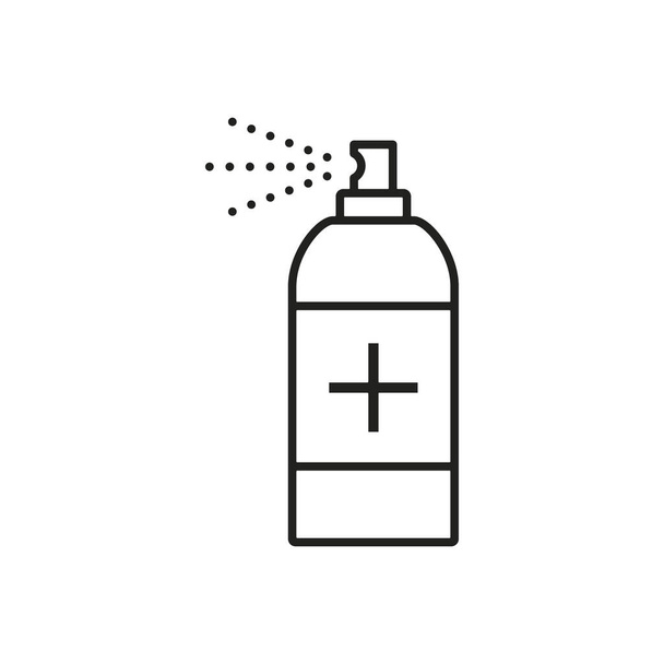 Flaschenspray-Symbol-Vektor. Einfache Linie isolierte Illustration. - Vektor, Bild