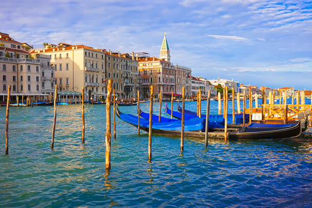 Venedik 'te Gondollar - Fotoğraf, Görsel