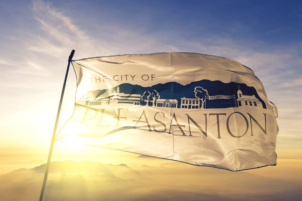 Pleasanton de Californie du drapeau des États-Unis agitant - Photo, image