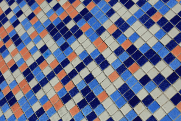 Kostki kolorowe mozaika powierzchnia ściany retro makro nowoczesne tło wysokiej jakości druk - Zdjęcie, obraz