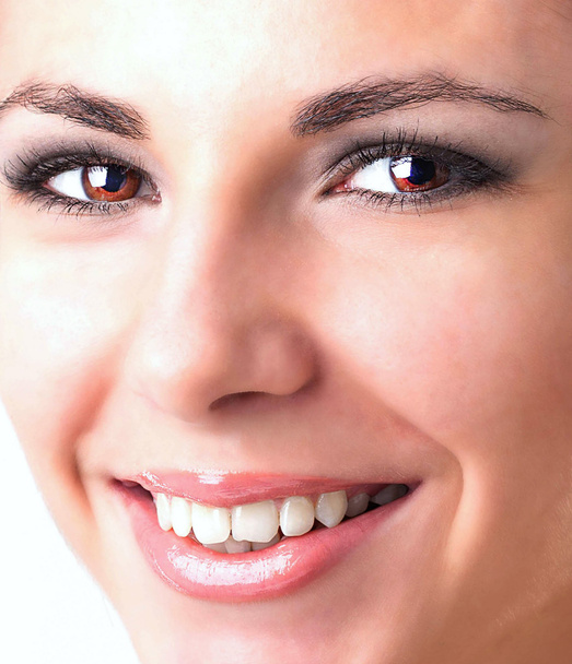 όμορφη χαμογελαστό πρόσωπο για νέους girl.healthy teeth.stomatology - Φωτογραφία, εικόνα