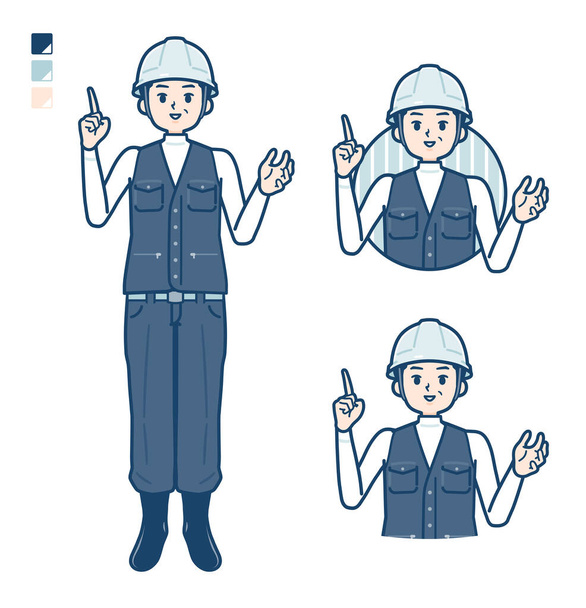 A Man wearing workwear with speaking image - Vector, Image