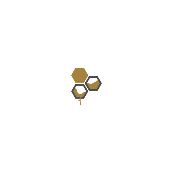 Honeycomb logo, leaf honey logo icon design concept illustration - Vector, Image