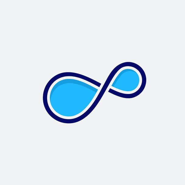 Infinito piscina vetor logotipo design ilustração
 - Vetor, Imagem