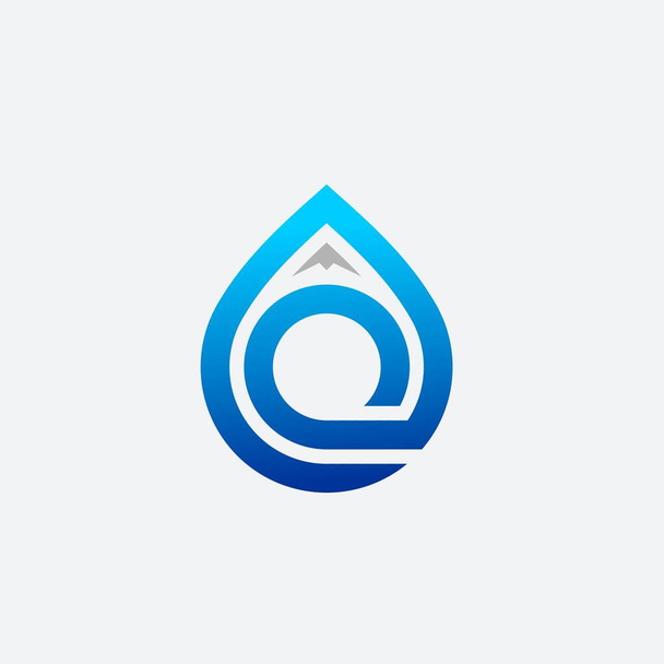 Mountain with Water Drop vektor logo design illustration - Vektor, obrázek