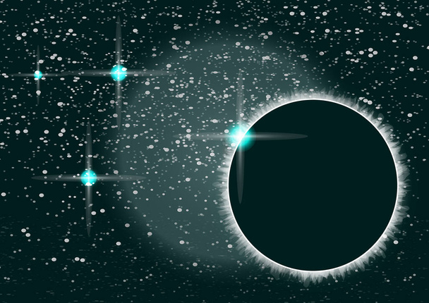 Universo abstracto. Fondo creativo del espacio exterior con eclipse. Ilustración vectorial
. - Vector, imagen