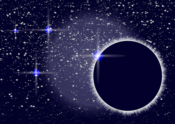 Abstract universe. Creative background outer space with eclipse. Vector illustration. - Vector, Image