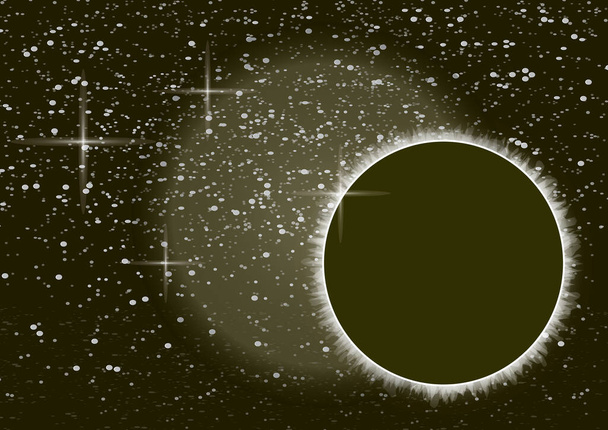 Abstraktes Universum. Kreativer Hintergrund Weltraum mit Sonnenfinsternis. Vektorillustration. - Vektor, Bild