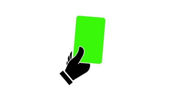 зелена картка в руці ілюстрація на білому фоні
  - Фото, зображення