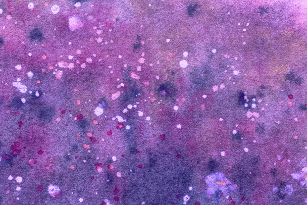 Abstract art background dark purple and blue colors. Watercolor painting on canvas with soft lavender gradient. Fragment of artwork on paper with violet and white stained pattern. Texture backdrop. - Photo, Image