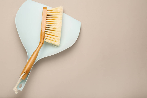 Cleaning supplies on grey background - Photo, Image