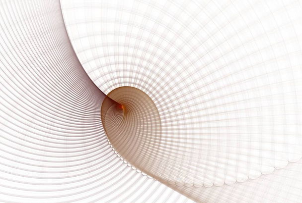Diseño intrincado de ondas espirales de torsión abstractas anaranjadas y beige silenciadas - Foto, imagen