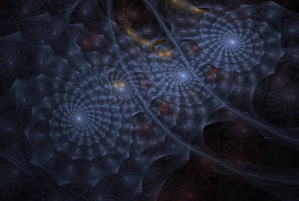 diseño abstracto de espirales fractales, obra de arte digital para proyectos gráficos creativos - Foto, imagen