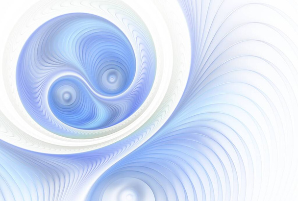 niebieskie spiralne spirale fraktalne, grafika cyfrowa do kreatywnego projektowania graficznego - Zdjęcie, obraz