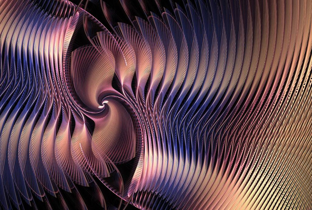 abstract ontwerp van fractal spiralen, digitaal kunstwerk voor creatieve grafische projecten - Foto, afbeelding