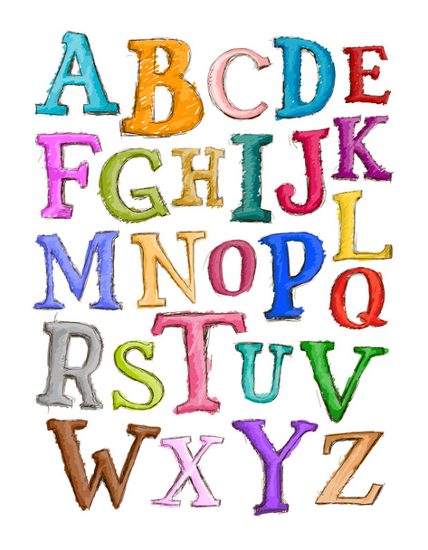 Alfabeto Bosquejo en blanco
 - Foto, Imagen