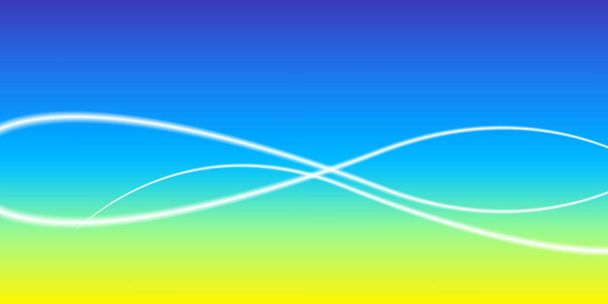 背景のグラフィックブルーとぼやけた線の動き波、デジタルと創造的なコンセプトの現代的なグラフィックライトカーブ、壁紙の背景のための線の波と青の黄色のグラデーションカラー - ベクター画像