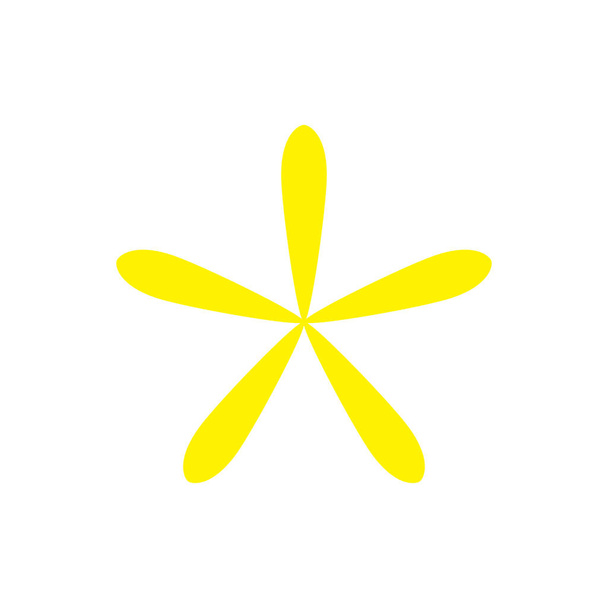желтый цветок один изолированный на белом фоне, лепестки желтый цветок для клип-арта, иллюстрация цветок для детей, простой цветок для оформления карты графический - Вектор,изображение