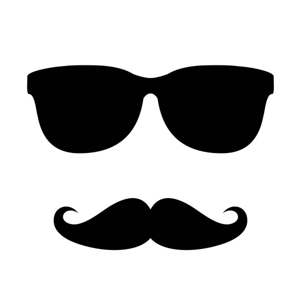 Man face with sunglasses vector illustration isolated on white background - Vector, imagen