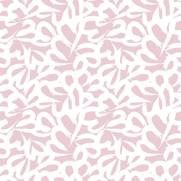 Pink Heart kształt pociągnięcia pędzla bezszwowe tło wzór dla tekstyliów mody, grafika - Wektor, obraz