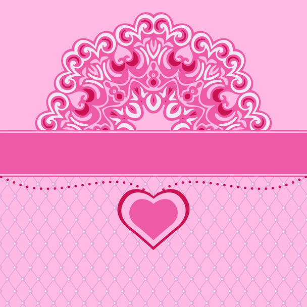 Valentines heart lace design background vector - Vettoriali, immagini