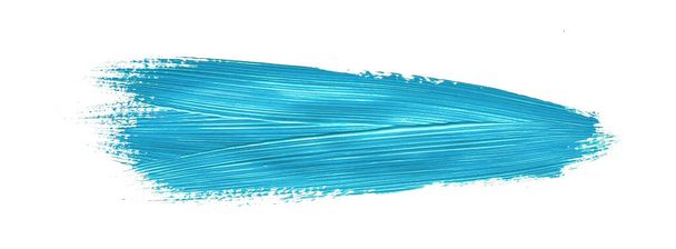 Зелёный хроматический штрих кистью на изолированном фоне, холст акварельной текстуры - Фото, изображение