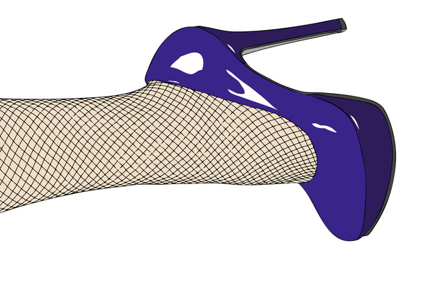 Shoes and fishnet stockings - Vector, Image