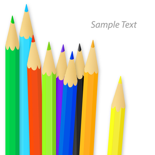 Colored pencils. Vector illustration - Вектор,изображение