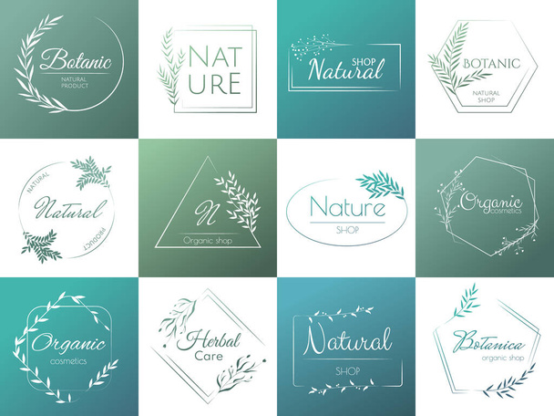Natural logos branding and template - Vetor, Imagem