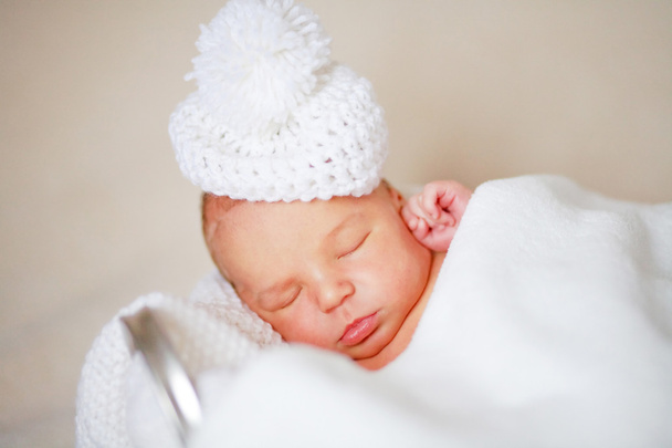 Adorable newborn baby in a hat - Photo, Image