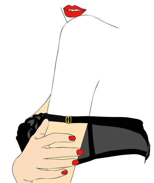 сексуальна дівчина в чорній білизні
 - Вектор, зображення