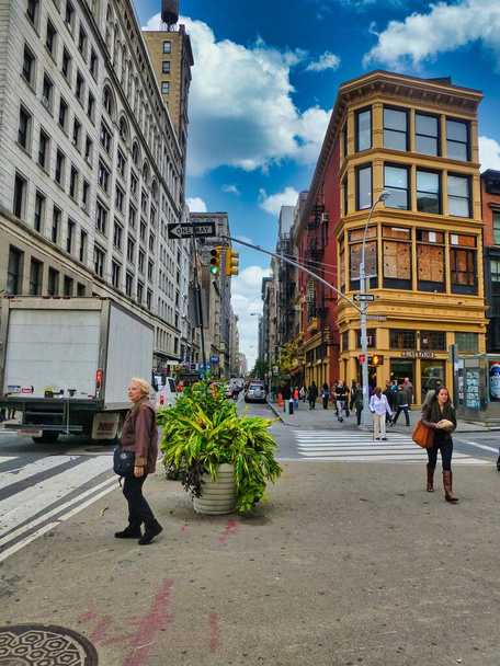 NEW YORK, UNITED STATES - Apr 02, 2019: New York. People on street in the city. New Youk. USA. - Valokuva, kuva