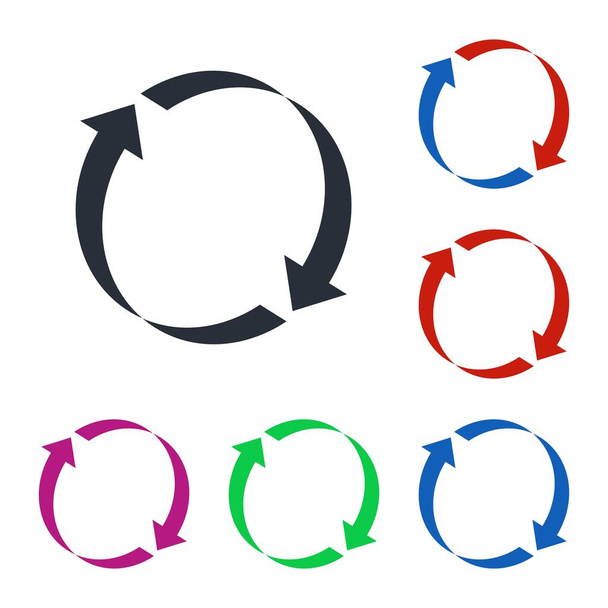 Set van verschillende gekleurde pijlcirkels. Vector pictogrammen geïsoleerd op witte achtergrond. - Vector, afbeelding