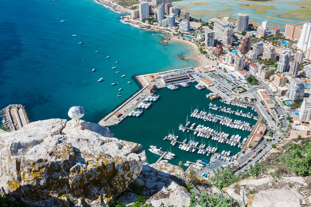 High angle view of the marina in Calpe, Alicante, Spain - Photo, Image