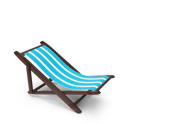 3d rendu de chaise de plage sur fond blanc avec chemin de coupe - Photo, image