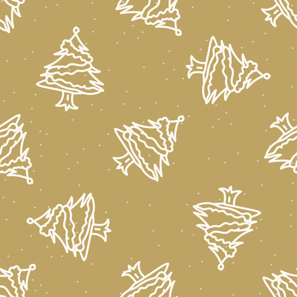 Bezešvé vánoční stromeček s pozadím tinsel dovolená. Jedlové smrkové monochromatické struktury. Scandi slavnostní vánoční motiv pozadí. Stylový moderní sezónní dárkový balicí papír. - Vektor, obrázek