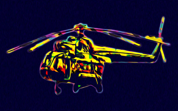 elicottero militare disegno illustrazione arte vintage
 - Foto, immagini