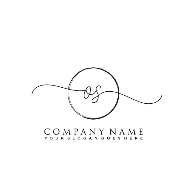 Initial letter OS Signature handwriting Logo Vector - Vector, Image