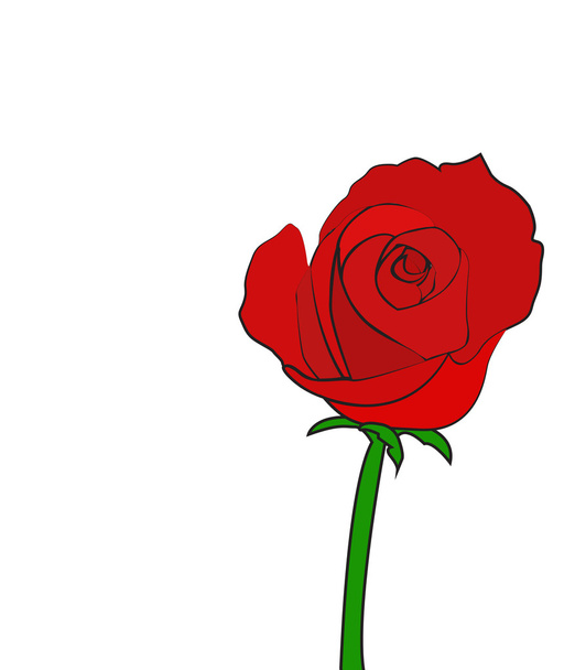 単一の赤いバラのベクトル - ベクター画像