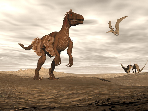 VelociRaptor dinozor - 3d render - Fotoğraf, Görsel