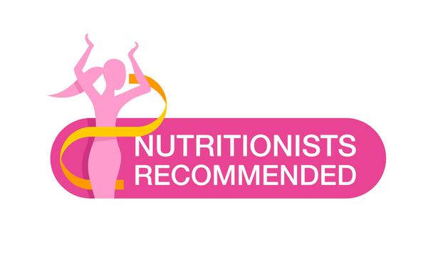 Nutritionists recommended sign - Vector, Image