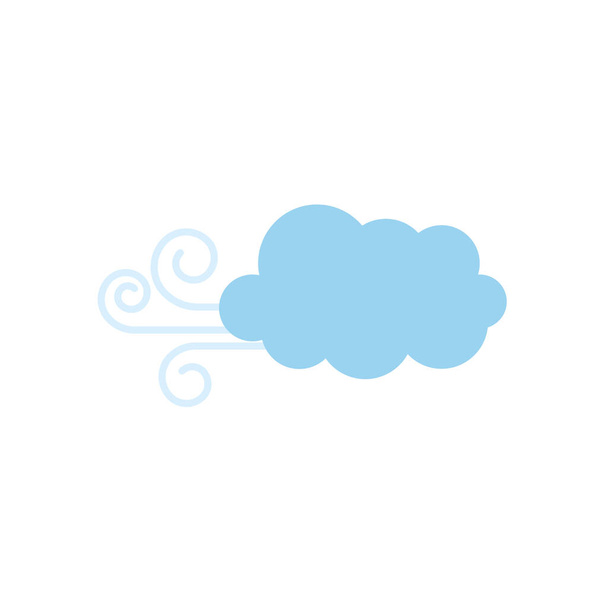 Rüzgar bulutu simgesi, düz stil - Vektör, Görsel