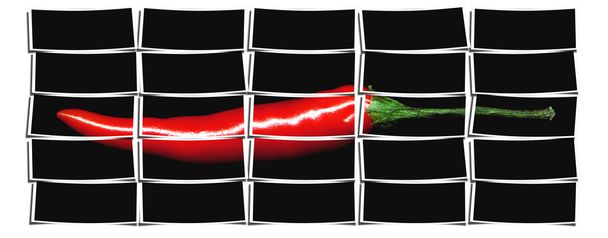 Red chili pepper collage - Photo, Image