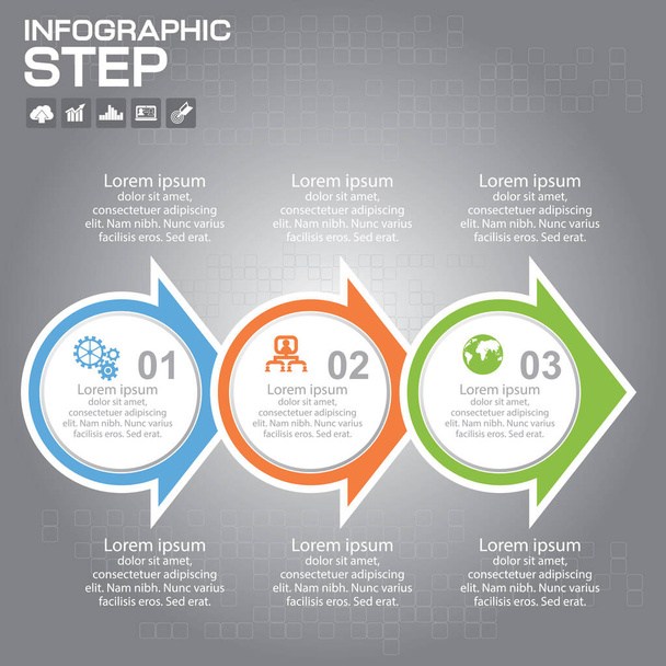 Πρότυπα χρονοδιαγράμματος Infographic Arrow για επιχειρήσεις - Διάνυσμα, εικόνα
