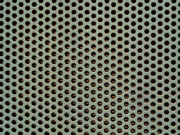 Fotografie z detailu šedého perforovaného kovu - Fotografie, Obrázek