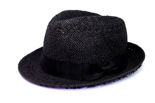 sombrero vintage de los hombres estilo de moda aislado sobre fondo verde
. - Foto, Imagen
